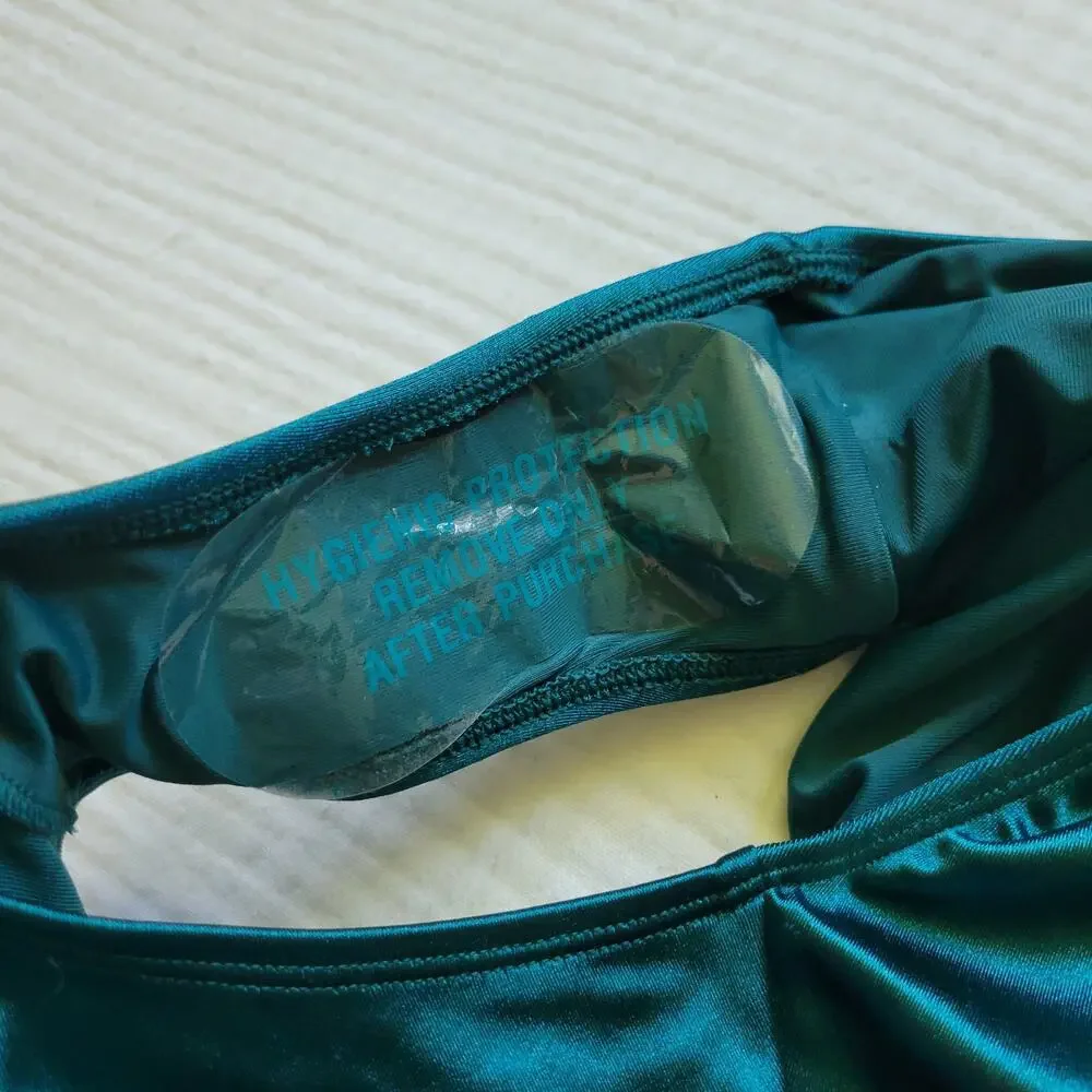 NWT Sz 8 Calia Emerald Green Satin Bathing Suit Swimsuit One Piece Strappy